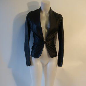 Ronald Van Der Kemp Black Leather Jacket